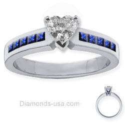 Engagement ring with Royal blue Sapphires