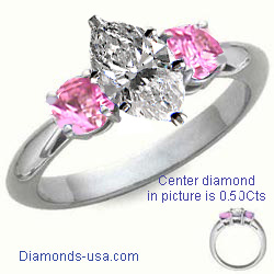 Engagement ring with two round pink Sapphires