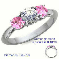1.51 Carats, Heart, Engagement ring with side stones settings