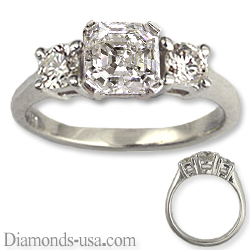 Engagement ring with side diamonds 0.33 carats
