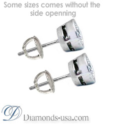 Bezel set for round diamond earrings
