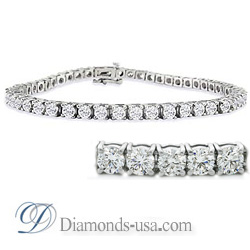Four prongs diamonds tennis bracelet
