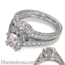 Edwardian antique bridal rings set replica