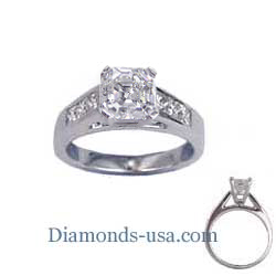 Engagement ring settings, 0.5 carat accent Princess