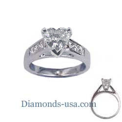 Engagement ring settings, 0.5 carat accent Princess