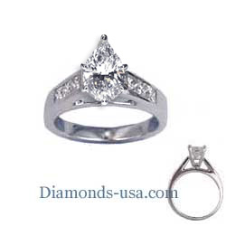 Engagement ring settings, 0.5 carat accent Princess