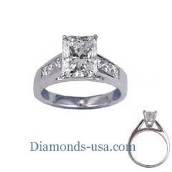 Engagement ring settings, 0.5 carat accent Princess