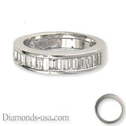 1.10 Carat channel set baguettes wedding ring
