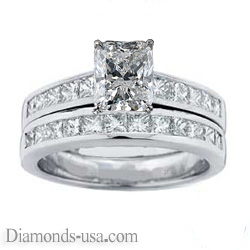 Bridal set, Princess accent diamonds 1.05 Cts