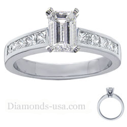Engagement ring settings, 1 carat side Princess