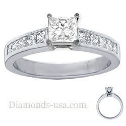 Engagement ring settings, 1 carat side Princess