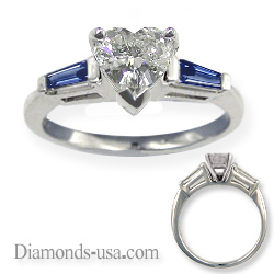 Accent Baguette Sapphires engagement ring settings