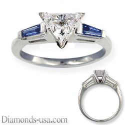 Accent Baguette Sapphires engagement ring settings