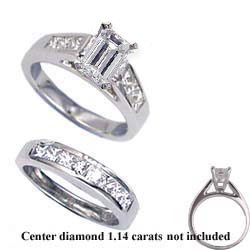 1.04 carats sides bridal ring sets