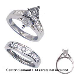 1.04 carats sides bridal ring sets