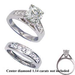 1.04 carats sides bridal ring sets