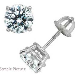 Round  diamond stud earrings.
