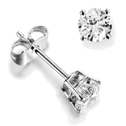 1.81 Carats, Round, Finished,Round diamonds earring studs.