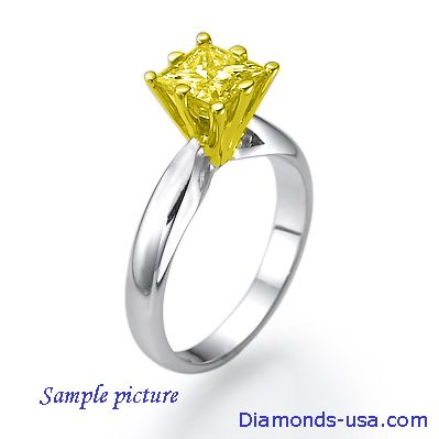 Martini prongs head for a princess cut solitaire engagement ring
