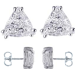 Triangles or Trillions diamond stud earrings