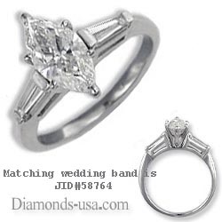 Two side tapered Baguettes diamond ring