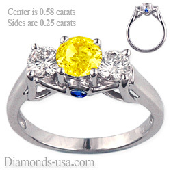 Criss Cross (The Lucida) Designers three stones round diamonds