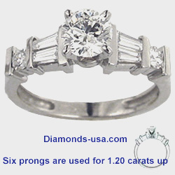Engagement ring, with Baguette and round diamonds