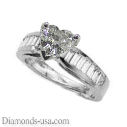 Engagement ring settings, side Baguettes 0.95 carat