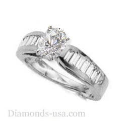 Engagement ring settings, side Baguettes 0.95 carat