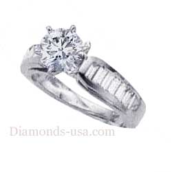 Engagement ring settings, side Baguettes 0.95 carat