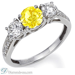 Criss Cross (The Lucida) three stones round diamond ring