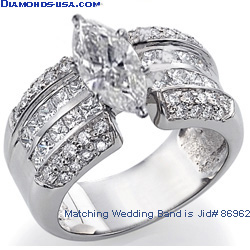 Engagement ring with 1.25 carat side diamonds