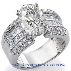 Engagement ring with 1.25 carat side diamonds