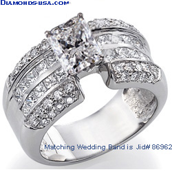 Engagement ring with 1.25 carat side diamonds