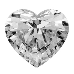 0.40 Carats, HEART Diamond with  Cut, H Color, VVS2 Clarity and Certified by GIA