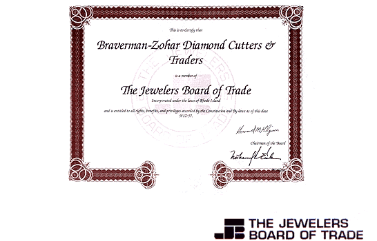 American Jewelers Board of Trade Diamonds-USA certificate
