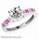 Princess diamonds & pink Sapphires engagement ring, settings