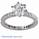 Mill grained engagement ring with side round diamonds , settings