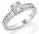 Engagement ring with Caree cut side diamonds