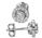 Halo earring studs with 0.31 carats surrounding round diamonds