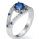 Round Royal Blue Sapphire designers ring