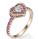 Heart diamond and Pink Sapphires ring