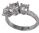 Three stones diamond ring encrusted with diamonds