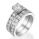 Engagement and wedding rings, channel set with 2.08 carats side stones