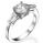 Engagement ring settings with two Baguette diamonds