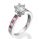 Engagement ring with side Rubies & Diamonds