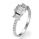 Delicate band three Emeralds diamond ring