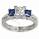 Hand engraved engagement ring with Sapphires