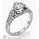 Antique style hand engraved engagement ring