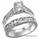 Antique style hand engraved bridal rings set